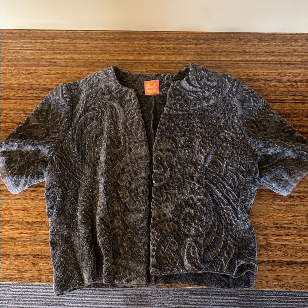 Lilyeve Brocade Grey Cropped Jacket
